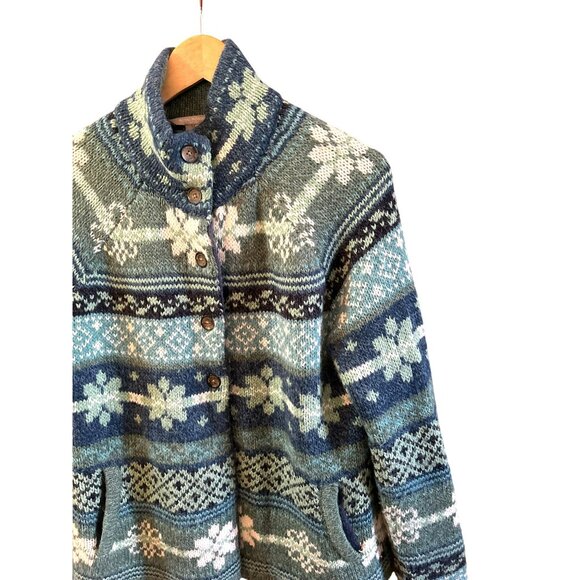 Vintage Royal Robbins Alpaca Blend Winter Nordic Button-Up Cardigan Medium - Picture 4 of 7